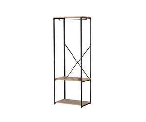 Calicosy - Porte-Vêtements avec 2 Étagères - Penderie d'Entrée - Style Industriel - Bois et Métal - pour Entrée, Chambre ou Dressing - L60 x P40 x H167 cm