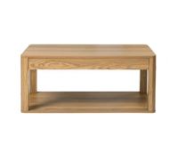 CALICOSY - Table basse avec 2 plateaux rectangulaires effet bois L90 cm - CELIA - Bois clair