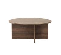 CALICOSY - Table basse avec plateau arrondi L90 cm - SOLEIL - Noyer