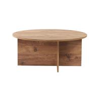 CALICOSY - Table basse avec plateau arrondi L90 cm - SOLEIL - Pin atlantique