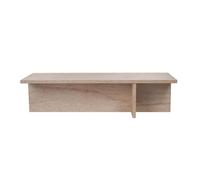 CALICOSY - Table basse avec plateau rectangulaire et pied asymétrique L120 cm - HARBOR - Travertin