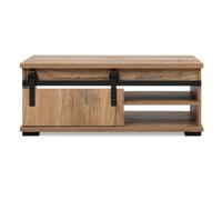 Calicosy Table Basse avec Porte Coulissante L100 cm - Manzano