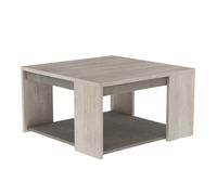 CALICOSY - Table Basse Carrée L80 cm - Décor chêne et béton - Antibes - Chene champagne/beton beige