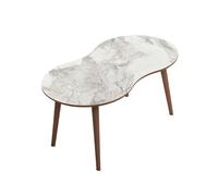 CALICOSY - Table basse organique décor marbre blanc L99 cm - NOCTIS - Blanc