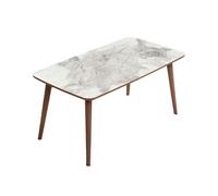 CALICOSY - Table basse rectangulaire décor marbre blanc L100 cm - LIORA - Blanc