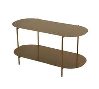 Calicosy - Table Basse Rectangulaire Métal L100 cm à 2 Plateaux avec Bords Arrondis - L100 x P51 x H45 cm - Design Moderne et Élégant - Modèle Liv