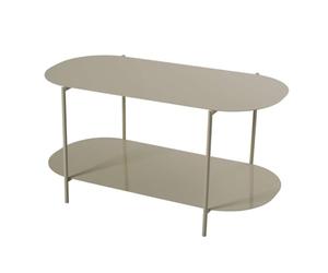 Calicosy - Table Basse Rectangulaire Métal L100 cm à 2 Plateaux avec Bords Arrondis - L100 x P51 x H45 cm - Design Moderne et Élégant - Modèle Liv