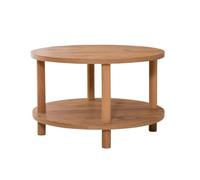 CALICOSY - Table basse ronde 2 niveaux décor pin atlantique D70 cm - ROBY - Pin atlantique