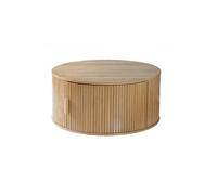 Calicosy - Table Basse Ronde avec Rangement D75 cm - Collection Ernest - Design Vintage et Pratique - Meuble de Salon Élégant en MDF