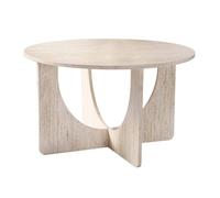 CALICOSY - Table basse ronde D70 cm décor travertin MARTA - Beige