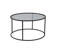 Calicosy - Table Basse Ronde D80 Cm Aurum avec Structure en Métal Et Plateau en Verre Trempé - Design Élégant Et Raffiné - Hauteur 43 Cm - Style Contemporain Chic