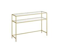 Calicosy Table console métal avec 2 tablettes en verre trempé, largeur 90 cm - SELIA