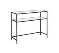 Calicosy Table console métal avec 2 tablettes en verre trempé, largeur 90 cm - SELIA