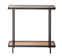 Calicosy Table Console ORA avec Étagères, Verre Fumé, Largeur 80 cm