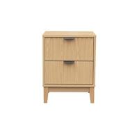 Calicosy - Table de Chevet avec 2 Tiroirs Effet Vague - Meuble de Rangement pour Chambre ou Salon - Design Moderne en Bois - L40 x P40 x H52 cm - Collection Bologne
