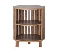 CALICOSY - Table de Chevet ronde à lames ajourées H50 cm - LIAM - Bois clair