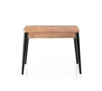 CALICOSY - Table extensible de 100 à 120 cm décor pin atlantique et noir - DOLUNAY - 15715133 - Bois clair