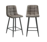 CALICOSY - Tabourets rembourrés en lot de 2 en tissu chiné H94 cm - SIA - Marron