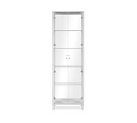CALICOSY - Vitrine 2 Portes et 4 Étagères en verre L62 x H189 cm - ALBI - Blanc-Blanc