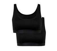 CALIDA Benefit Women Soutien-Gorge de Sport, Opaque, Noir, 40-42 (Lot de 2) Femmes
