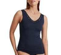 CALIDA Dentelle Natural Comfort T-Shirt, Bleu foncé, 34/36 FR Femmes