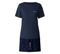 Calida - Ensemble Pyjama Court - Femme - Vêtements de nuit et de détente - Bleu - Taille: 38 FR