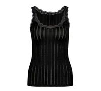 CALIDA Maillot de corps 'Etude Toujours' noir - Swiss+Cotton, optique à rayures, dentelle - Taille S