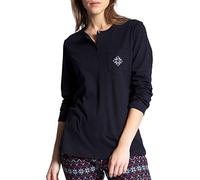 Calida Favourites Holidays Haut de Pijama, Bleu Lapis Foncé, XXS Femme