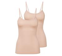 CALIDA Femmes Top Spaghetti, 2er Paquet - Naturel Comfort, Maillot, Top, Jersey