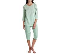 CALIDA Flower Nights Pyjama 3/4 Soft Green