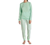 CALIDA Flower Nights Pyjama à Poignets Soft Green