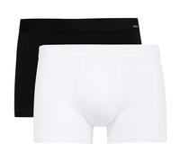 CALIDA Lot de 2 boxers pour homme, en coton code, taille élastique, coton activité, Noir/blanc., M