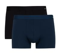 CALIDA Lot de 2 boxers pour homme, en coton code, taille élastique, coton activité, Noir/bleu foncé, M