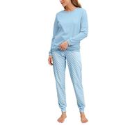 CALIDA Lovely Nights Pyjama à bords-côtes pour femmes, 100 % coton, doux pour la peau, doux, facile d'entretien