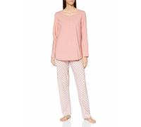 CALIDA Lovely Nights Pyjama Long Femme, 100% Coton Bio, avec élastique recouvert de Tissu