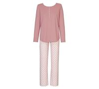 CALIDA Lovely Nights Pyjama Long Femme, 100% Coton Bio, avec élastique recouvert de Tissu