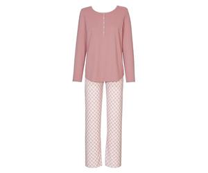 CALIDA Lovely Nights Pyjama Long Femme, 100% Coton Bio, avec élastique recouvert de Tissu