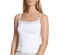 CALIDA Natural Comfort Lace Top spaghetti dames, top spaghetti fonctionnel avec dentelle à l'encolure, bretelles réglables