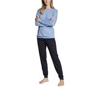 Calida Night Lovers Pyjama à Poignets pour Femmes, en 100% Coton Supima, avec Ceinture élastique recouverte de Tissu