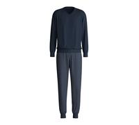CALIDA Pyjama long marine / saphir / bleu clair, Taille XXL