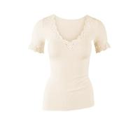 CALIDA Top Manches Courtes Richesse Lace Laine & Soie (Light Ivory)