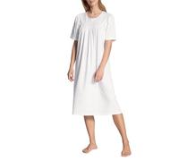 CALIDA Soft Cotton Chemise de Nuit à Manches Courtes, Longueur 110cm Dames, 100% Coton, avec Passepoil en Satin légèrement Brillant