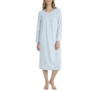 Calida Soft Cotton Chemise de Nuit Manches Longues Dames, Longueur 110cm, 100% Coton, avec Passepoil en Satin Doux et Brillant