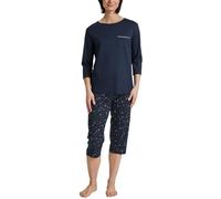 CALIDA Sweet Dreams Pyjama 3/4 dames, en 100% coton, pantalon avec ceinture élastique recouverte de tissu