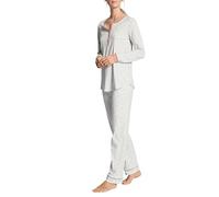 CALIDA Sweet Dreams Pyjama Long Dames, en 100% Coton, Pantalon avec élastique recouvert de Tissu