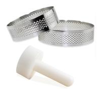 Caliente perforado Kit tarta anillos con tarta de manipulaciones Mini Mousse de anillos para pastel/cortadora de molde Galleta de corte anillo tarta repostería herramientas