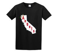 California Angels Vintage Logo Mens T-Shirt Unisex Black Top Tee XXL