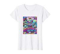 California Bear Graffiti Art Streetwear Urban Cali Flag T-Shirt Graphique avec Valeur