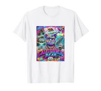 California Bear Graffiti Art Streetwear Urban Cali Flag T-Shirt Graphique avec Valeur