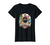 California Bear with Famous Landmarks Illustration Graphic T-Shirt Graphique avec Valeur